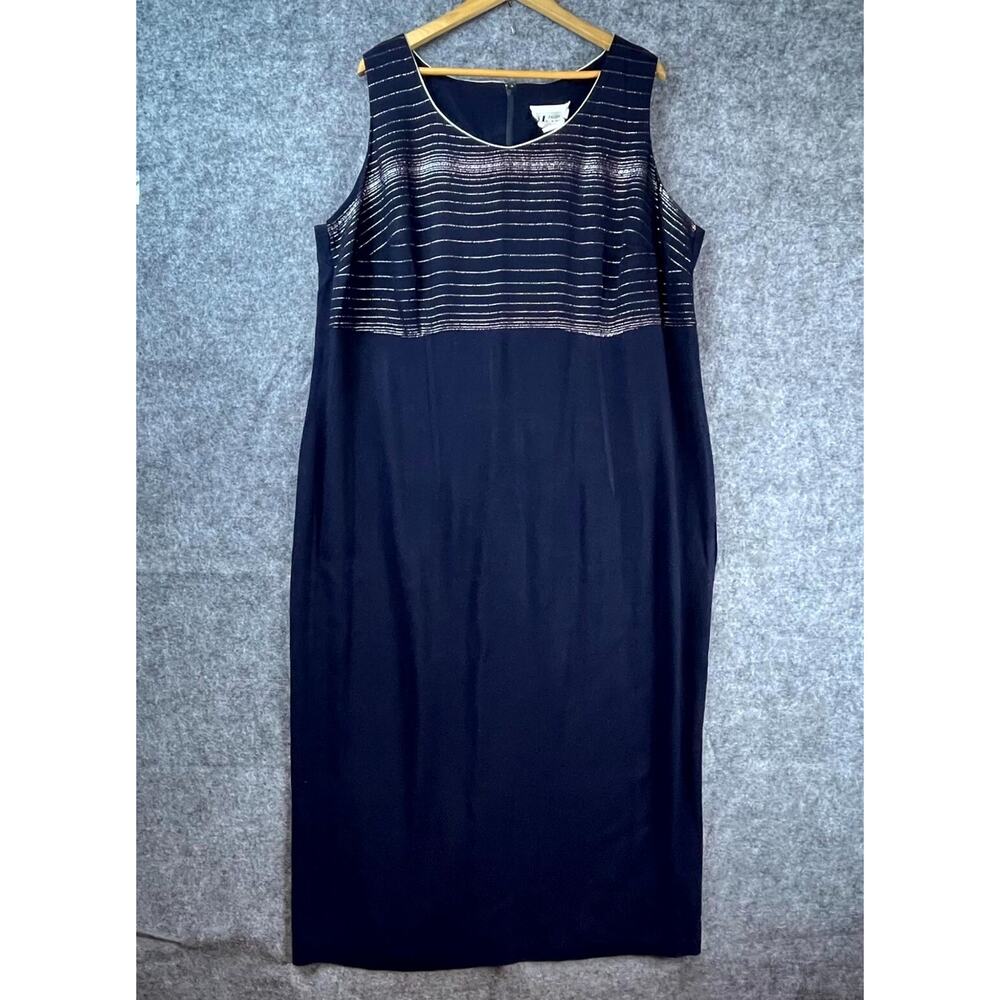 Vintage S.L. Fashions Sheath Dress Womens 24 Blue Striped‎ Office Career